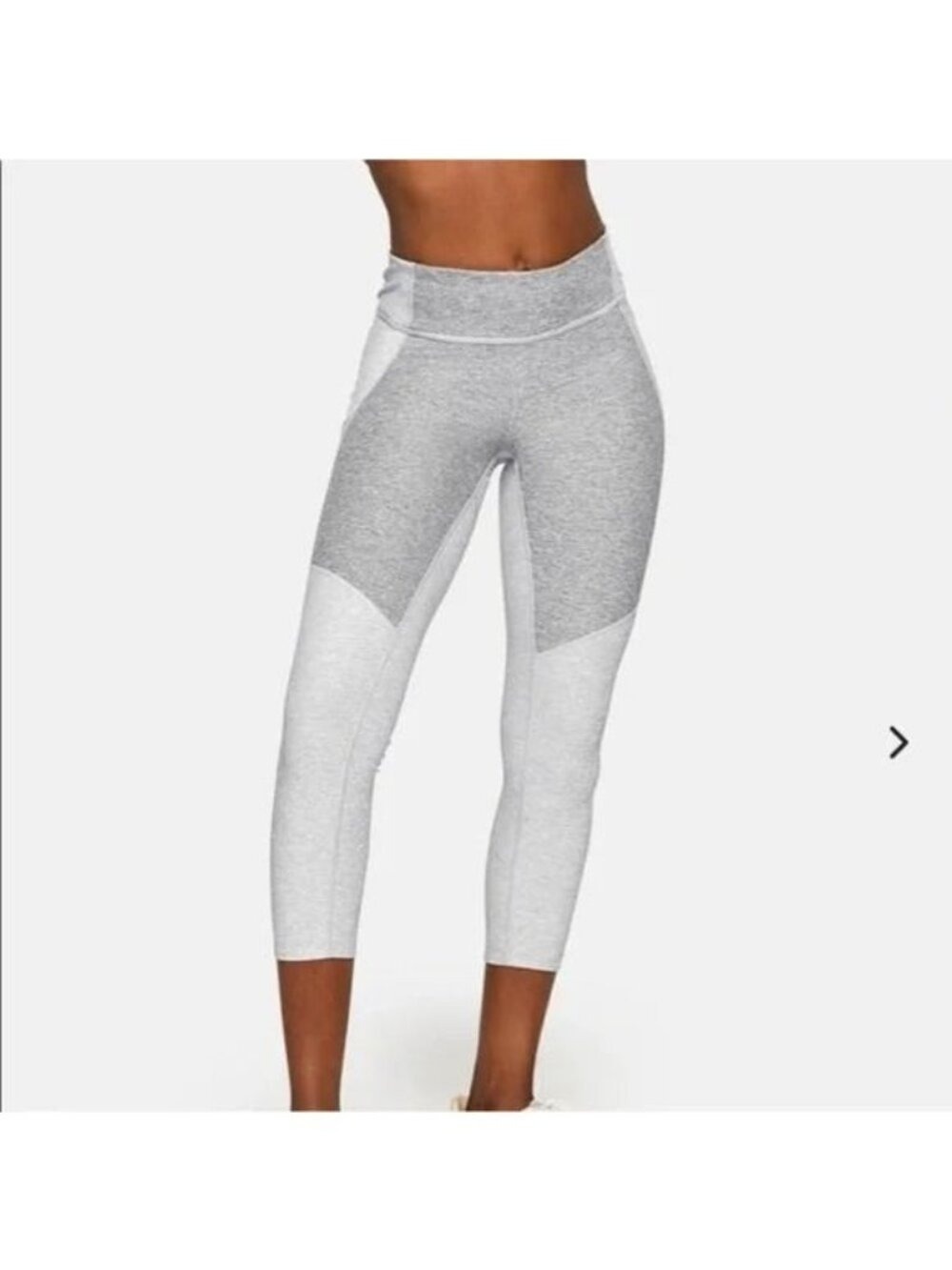 Outdoor Voices Warm Up Two Toned Gray Heathered 3/4 Cropped Leggings Medium